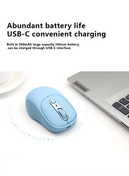 Lenovo Xiaoxin Plus Bluetooth Dual-Mode Silent Wireless Mouse – Rechargeable, 1600 DPI