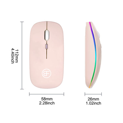 Wireless RGB Rechargeable Gaming Mouse — LED Backlit, Ergonomic, for Laptop & PC