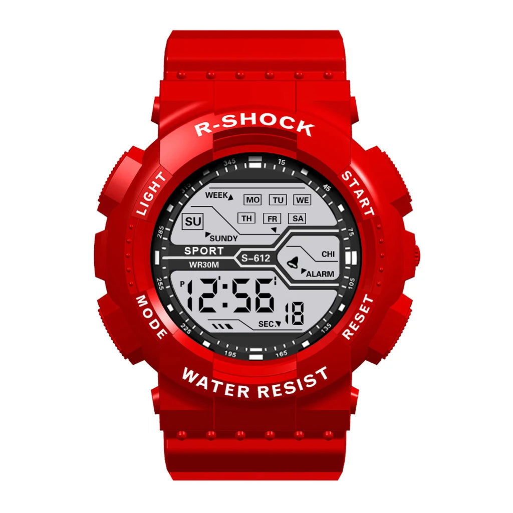 Men's Military Digital LED Sport Watch – Large Screen, Waterproof, Luminous Outdoor Wristwatch