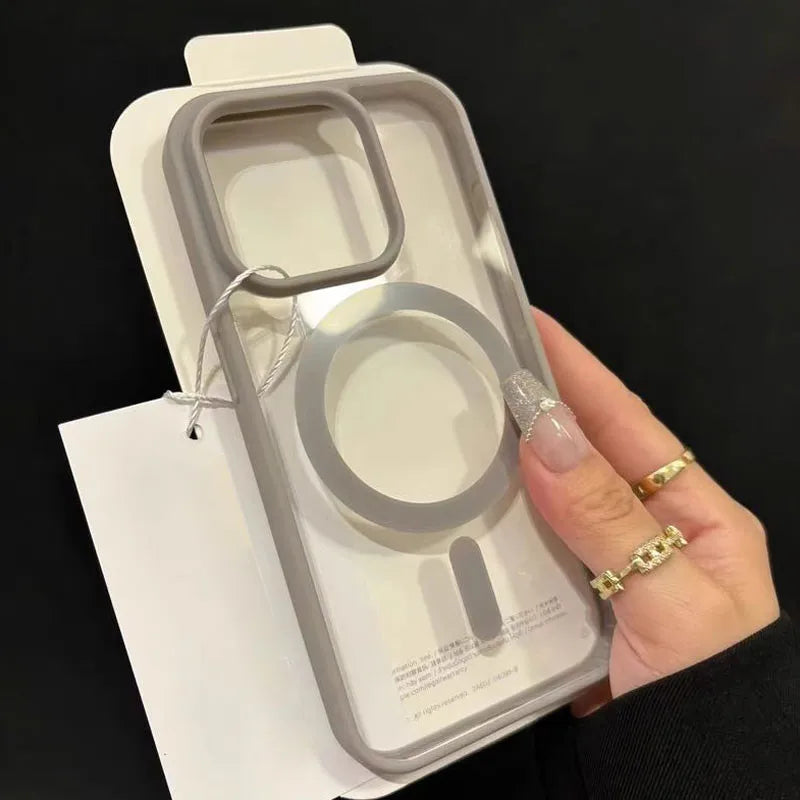 Luxury Transparent Magnetic iPhone Case | MagSafe Wireless Charging, Shockproof Bumper for iPhone 11-16 Pro Max