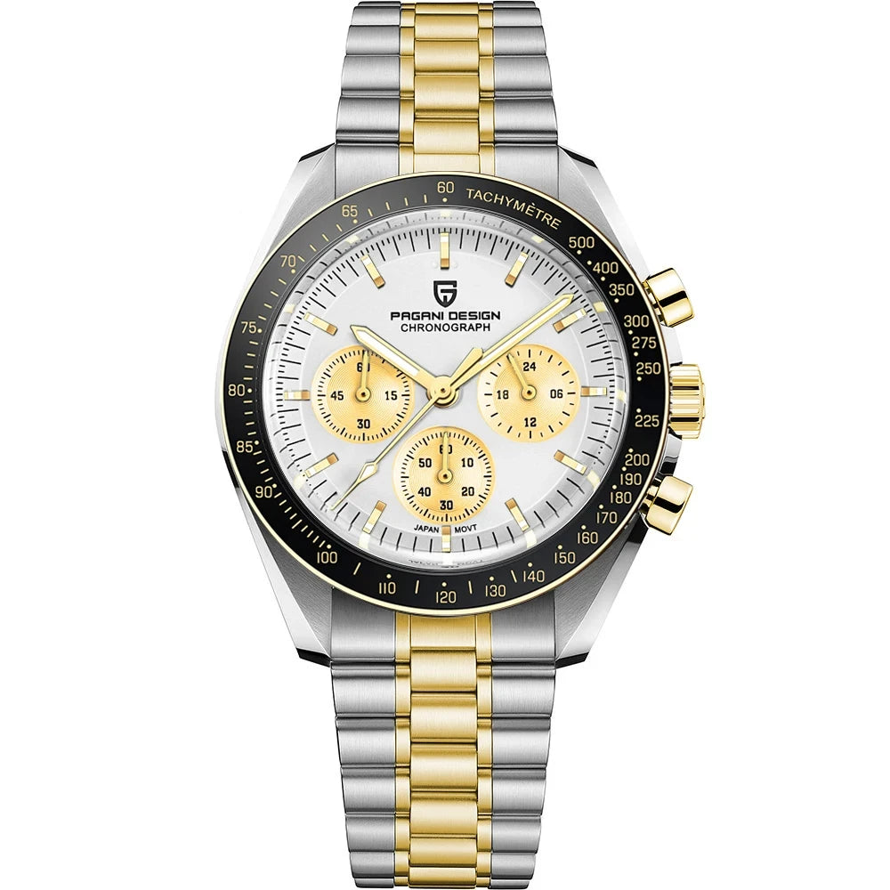 PAGANI DESIGN 1701 V5 Men's Luxury Quartz Chronograph Watch – AR Sapphire Glass, 100M Waterproof