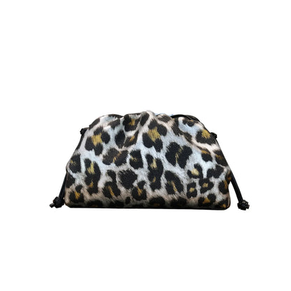 Ruched Snake Pattern Dumpling Shoulder Bag