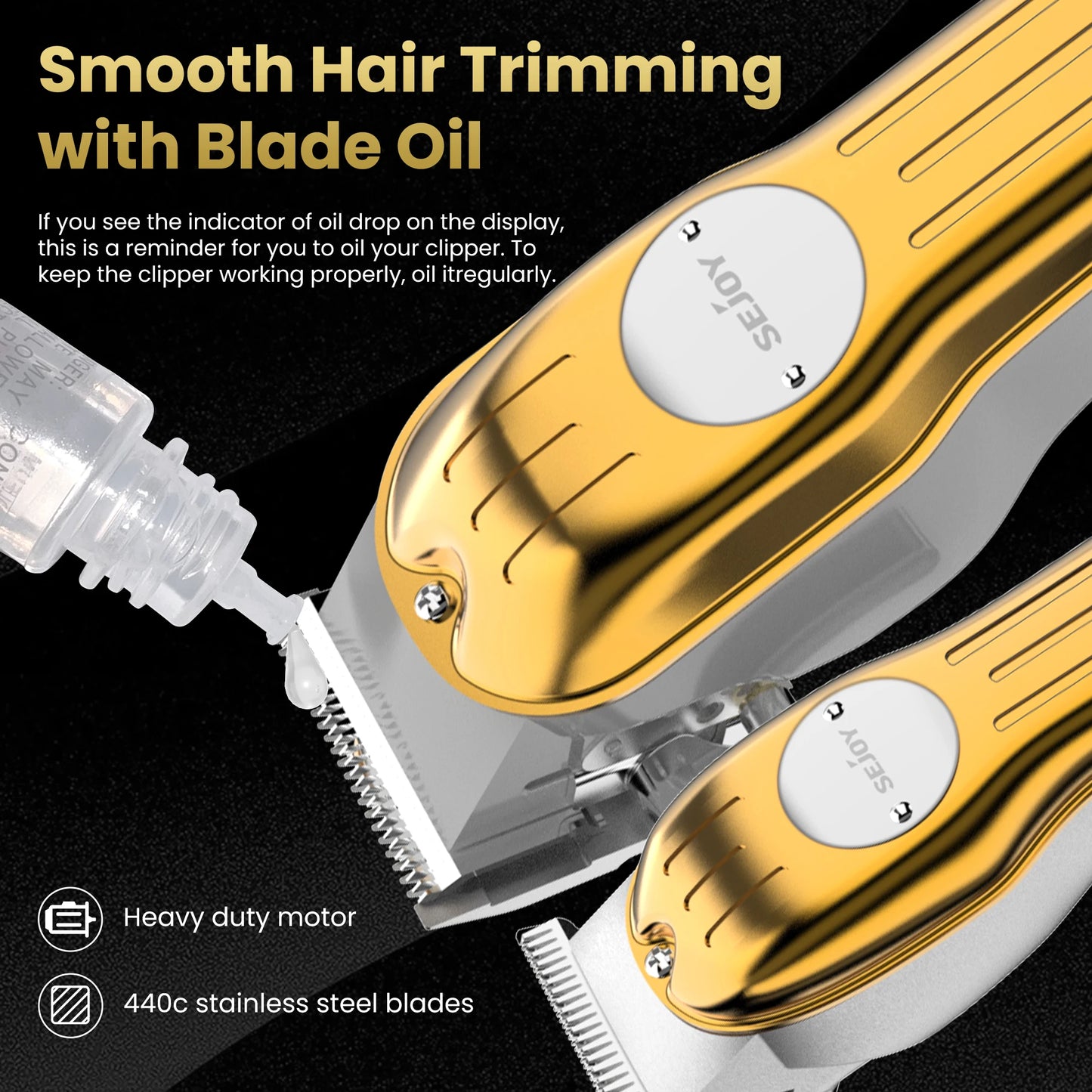 Sejoy Professional Hair Clipper Combo Kit | Cordless Rechargeable | Barber Haircut Machine
