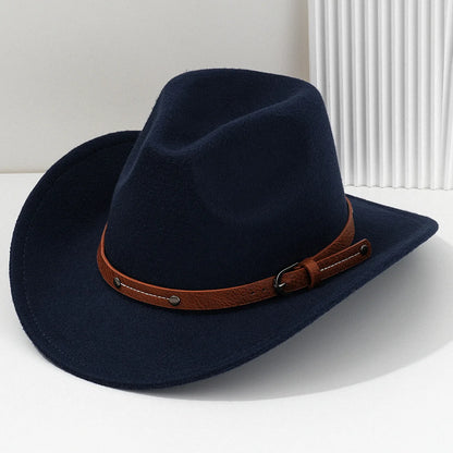 Wool fedora hat in classic unisex style, featuring a wide brim and stylish design, perfect for all seasons.