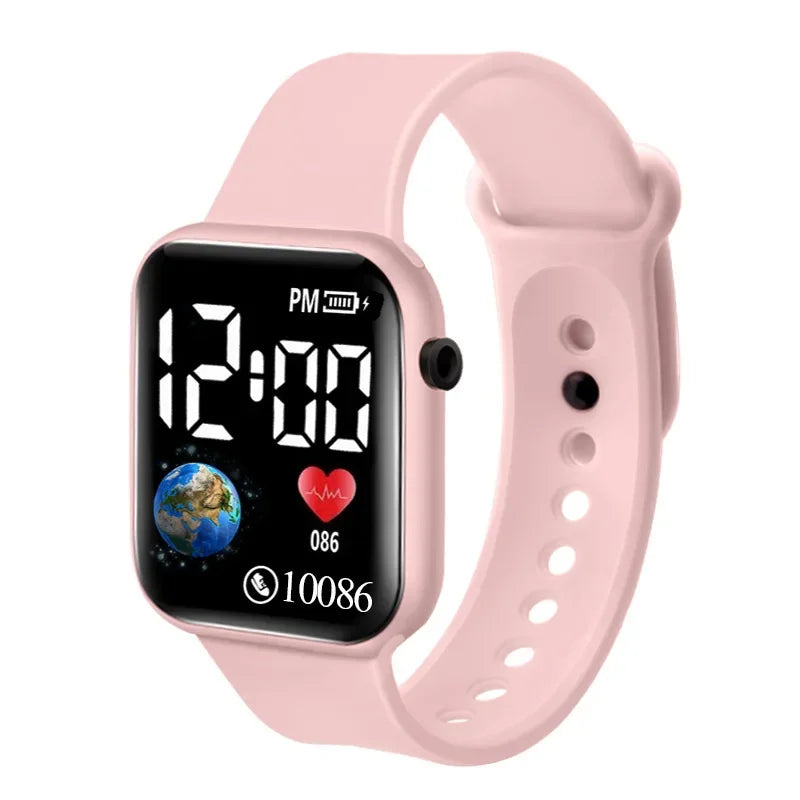 YIKAZE Kids LED Digital Watch – Silicone Strap, Cartoon Sport Wristwatch for Boys & Girls