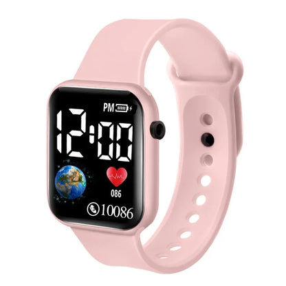 YIKAZE Kids LED Digital Watch – Silicone Strap, Cartoon Sport Wristwatch for Boys & Girls