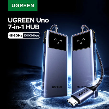 UGREEN Uno USB-C Hub – 4K60Hz HDMI, 1Gbps LAN, PD100W, USB 3.0