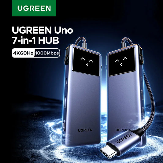 UGREEN Uno USB-C Hub – 4K60Hz HDMI, 1Gbps LAN, PD100W, USB 3.0