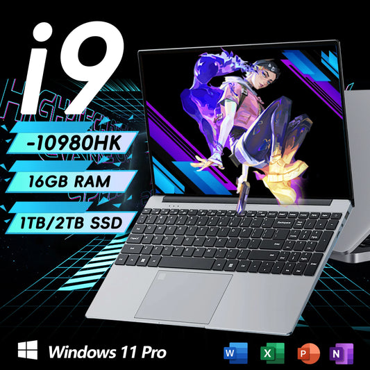 15.6" Laptop Computer – Intel Core i9-10980HK, 16GB RAM, up to 2TB SSD, Fingerprint Unlock, Backlit | Windows 11