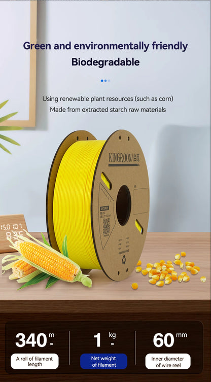 KINGROON PLA Filament 1.75mm – 5 or 10 Rolls, Mixed Colors, No Bubble
