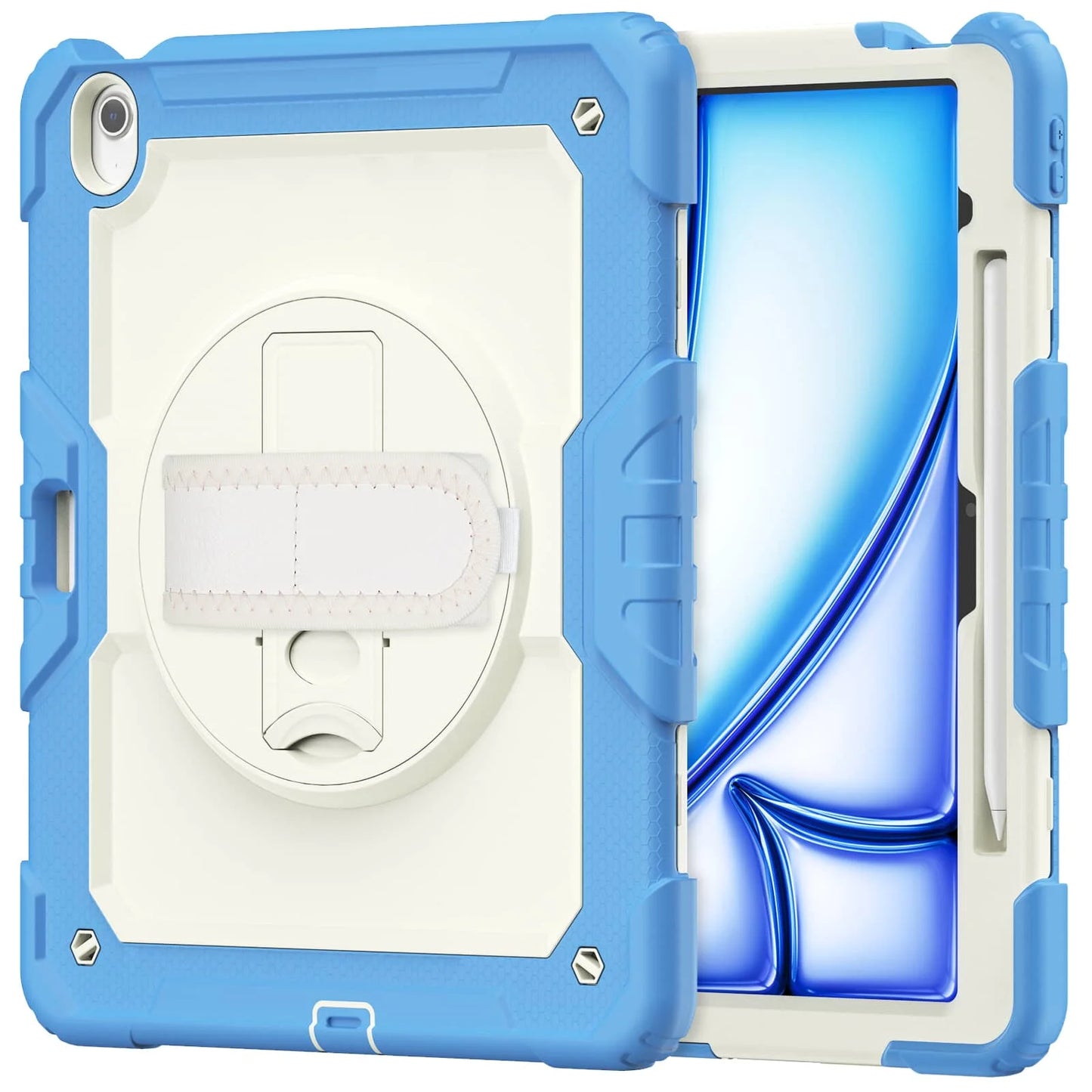 WeFor Heavy Duty iPad Case – Screen Protector, Shoulder Strap & Pencil Holder for iPad 11 A16, Air 11 & Air 13 M3 (2025)