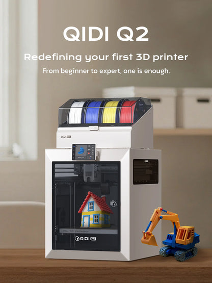 QIDI Q2 FDM 3D Printer – AI Camera, Enclosed, 65°C Heated Chamber, Air Filtration, 600mm/s