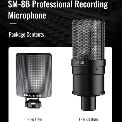 TAKSTAR SM-8B (2nd Gen) XLR Condenser Microphone – Studio Mic for Podcasting, Streaming & YouTube