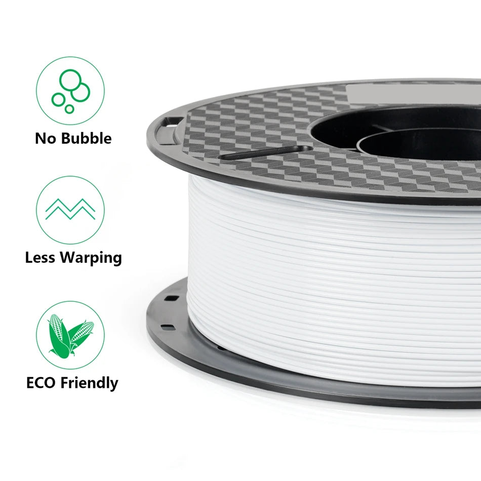 KINGROON 3D Printer Filament – 10KG Bulk, 1.75mm PLA / ABS / PETG, 10 Rolls, Black / White / Gray
