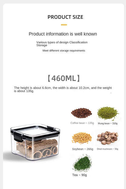 Airtight Kitchen Storage Jars | Moisture-Proof PET Containers 460ml–1800ml
