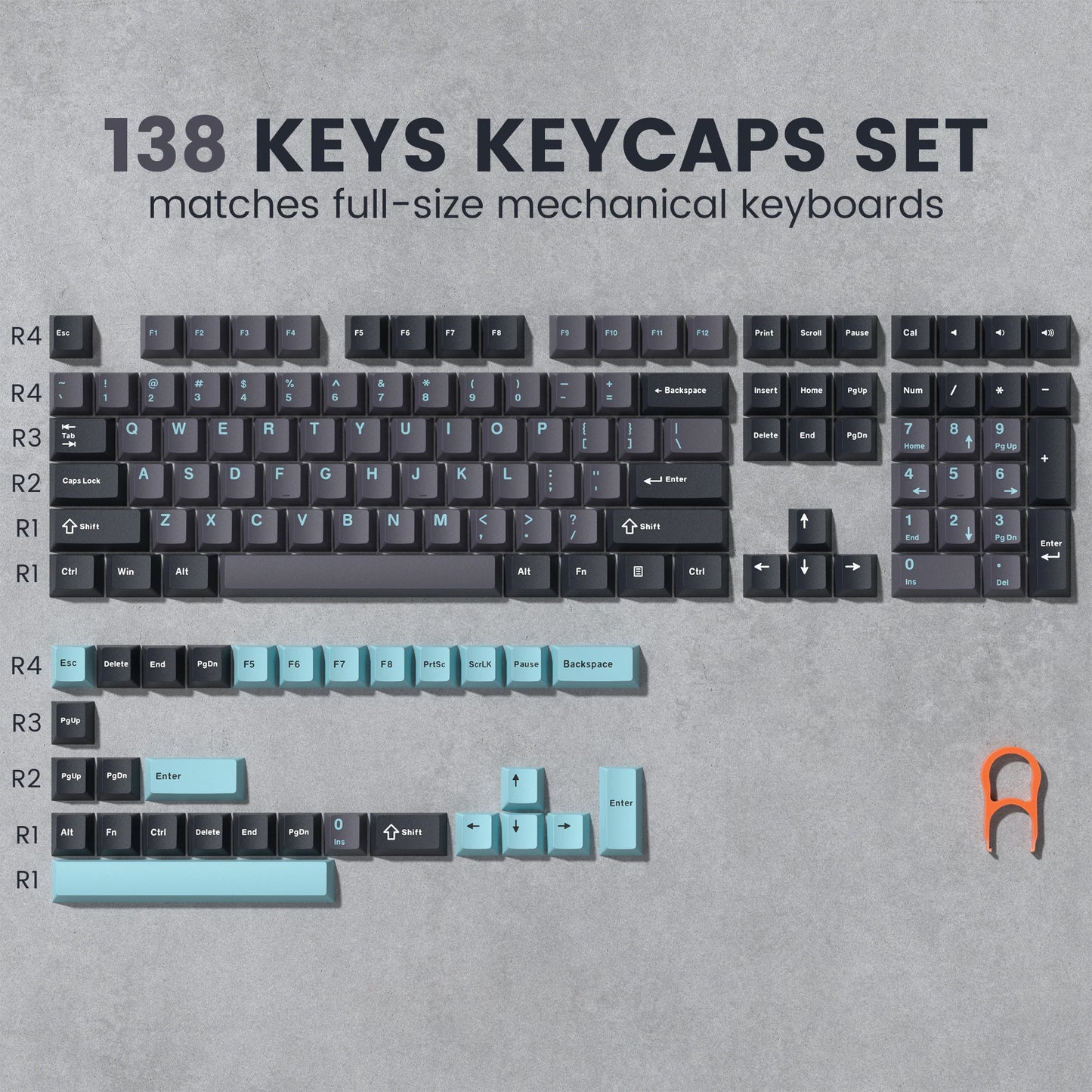 Retro dark red PBT keycap set with double shot Cherry profile for mechanical keyboards, featuring 126 keys and R.E.D. Shopping branding.
