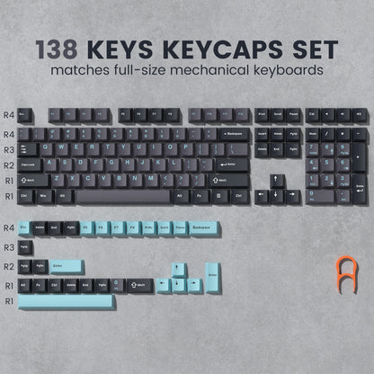 Retro dark red PBT keycap set with double shot Cherry profile for mechanical keyboards, featuring 126 keys and R.E.D. Shopping branding.