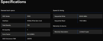 Crucial NVMe SSD M.2 2280 | P3 Plus / P310 / T500 / P510 | PCIe Gen4 | 500GB–2TB