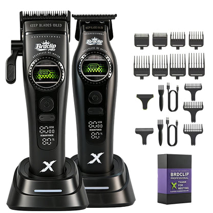 Professional Barber Hair Clipper – 5-Speed, 8000RPM, Brushless Motor, Detachable Blade