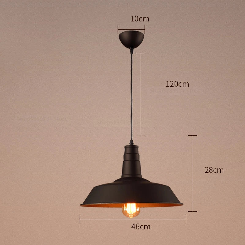 Nordic Industrial Retro Pendant Light – E27 Vintage Loft Bar Cafe Lamp