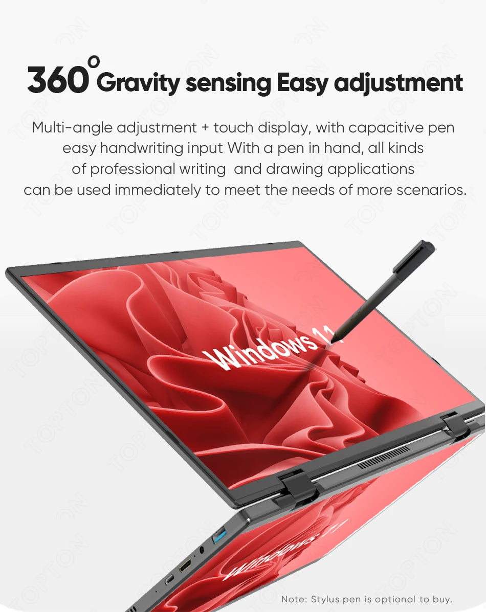 Topton L15 360° YOGA 2-in-1 Laptop — Intel N95, Dual 10.5" IPS Touch Screen, Windows 11