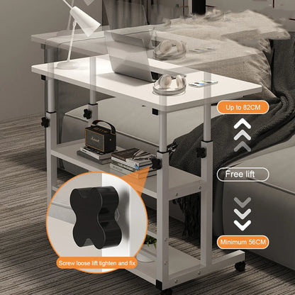 Height Adjustable Laptop Desk on Wheels | Bedside & Sofa Table