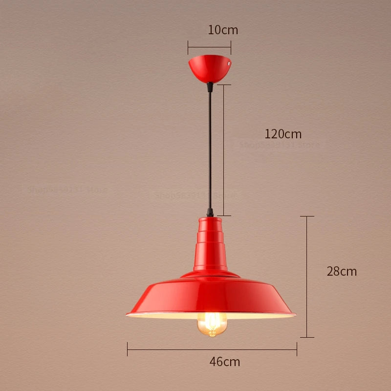 Nordic Industrial Retro Pendant Light – E27 Vintage Loft Bar Cafe Lamp