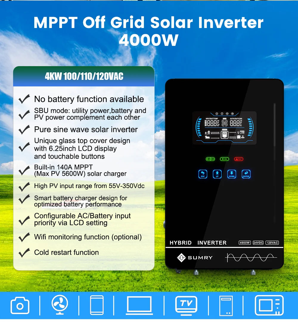 Sumry 4KW Off-Grid Solar Inverter with MPPT Charger