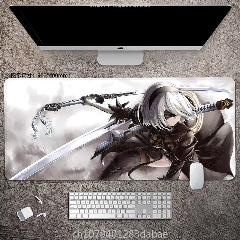 NieR: Automata Leather Gaming Mouse Pad — Waterproof Desk Mat, E-Sports