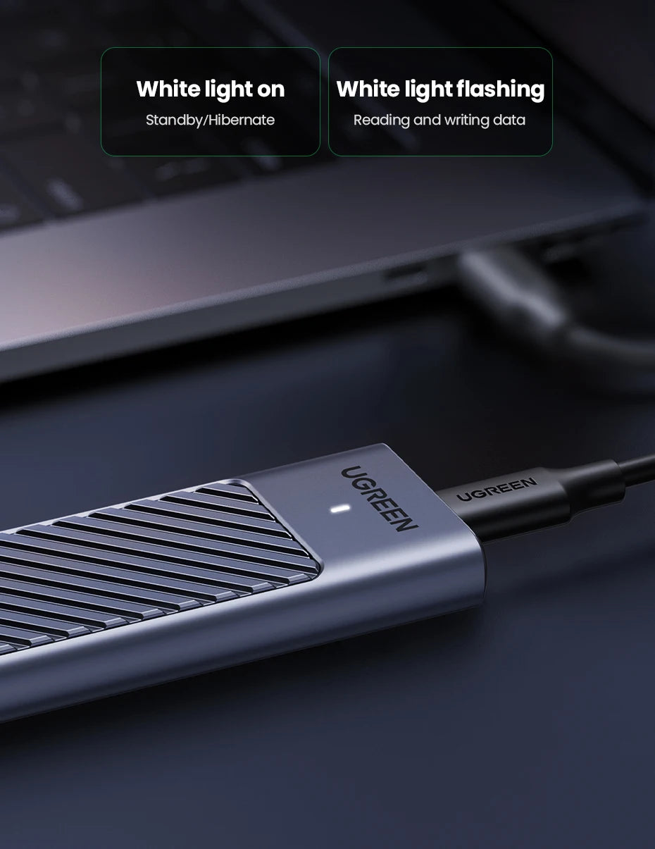 UGREEN M.2 SSD Enclosure | NVMe & SATA | USB 3.2 Gen2 20Gbps | Supports 2230–2280