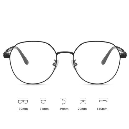 Clear Y2K style round computer glasses with anti-blue light lenses from R.E.D. Shopping, designed for stylish eye protection.