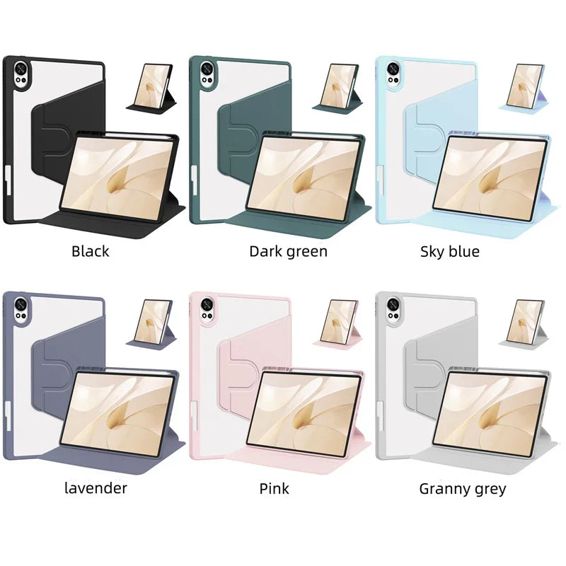 360° Rotating Acrylic Stand Case with Pencil Holder for Huawei MatePad 12x / MatePad Air 12 2024