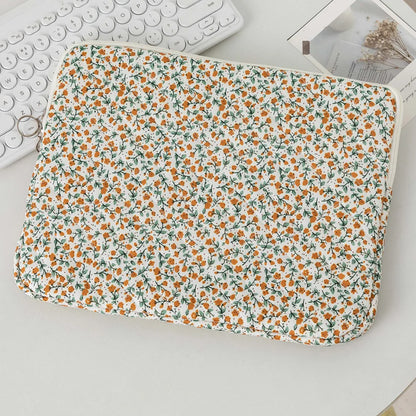 Coquette Floral Laptop Sleeve – 11"/13"/15", Cotton Liner, Carrying Case for Office