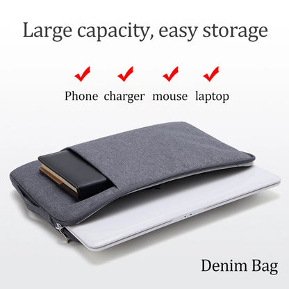 Denim Laptop Sleeve Bag 12"-15.6" — MacBook Air M1 M2, Lenovo, Dell, HP, Huawei, Xiaomi