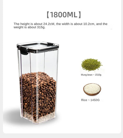 Airtight Kitchen Storage Jars | Moisture-Proof PET Containers 460ml–1800ml