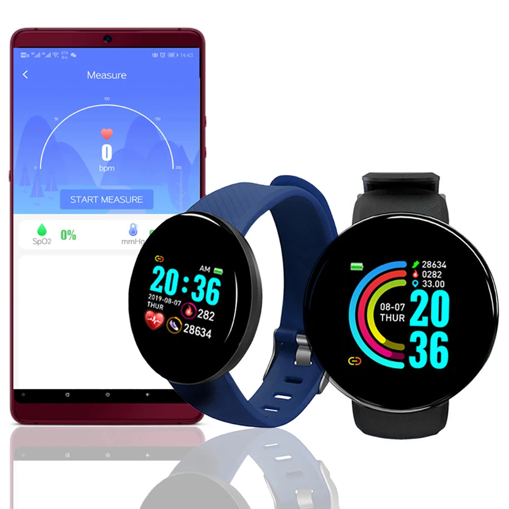 D18 Smart Watch – Waterproof Fitness Tracker with Heart Rate & Sleep Monitor