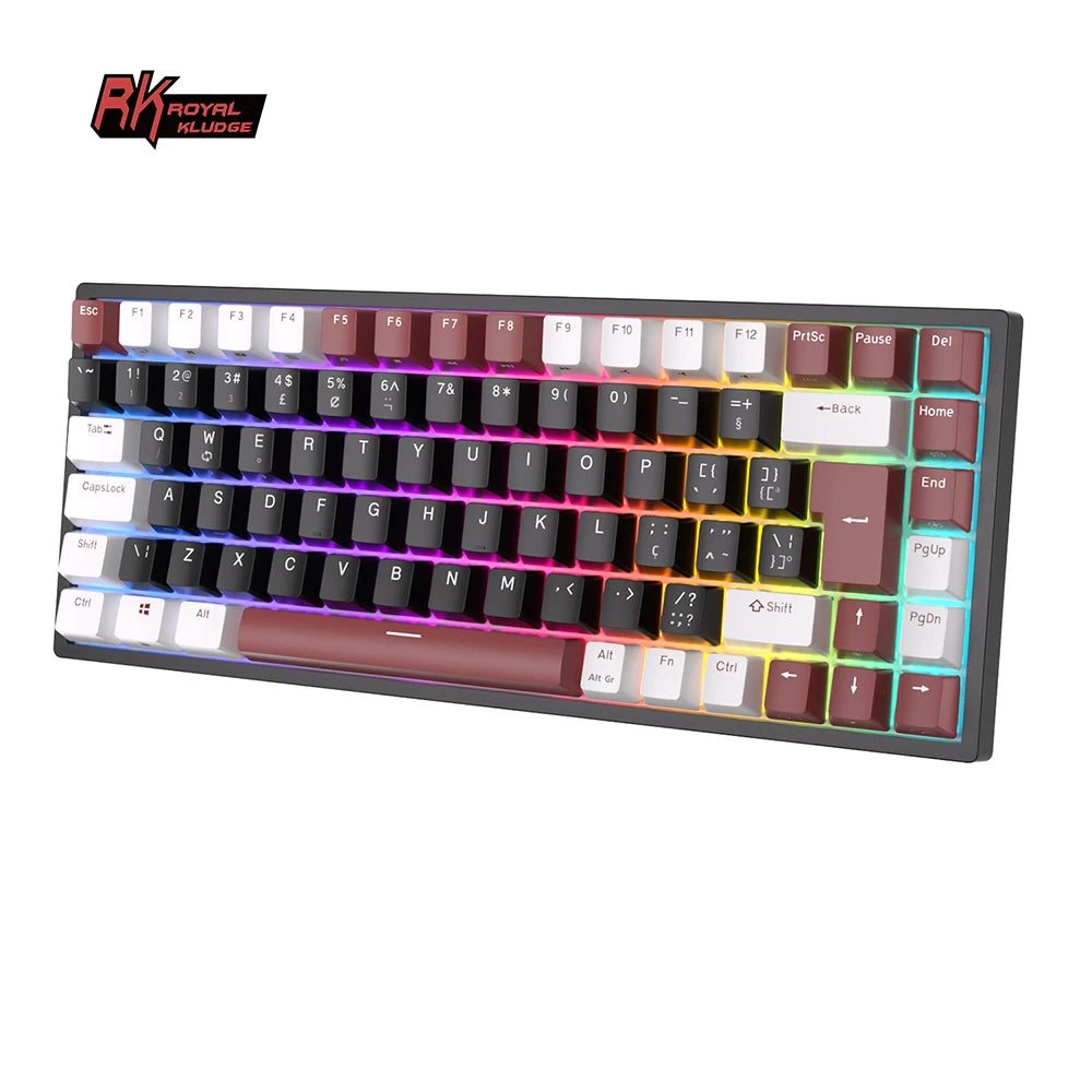 RK Royal Kludge RK84 Wireless Mechanical Keyboard – 84 Key, Hot-Swap, BT5.0/2.4G/USB-C, RGB