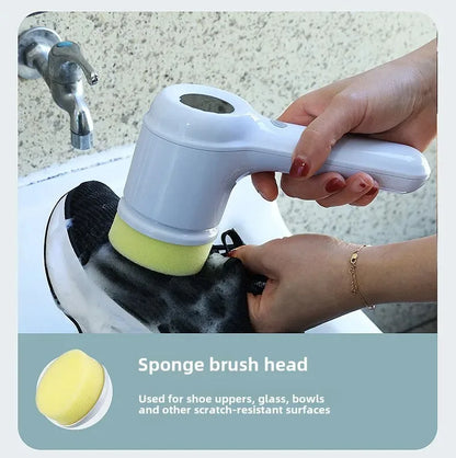 USB Rechargeable Electric Spin Scrubber – Multi-Surface Power Cleaning Brush for Kitchen & Bathroom