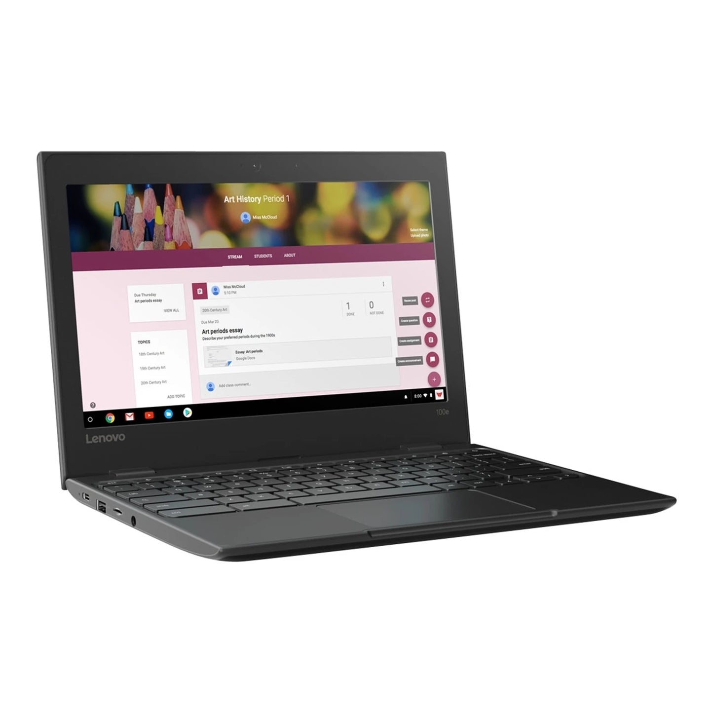 Lenovo Chromebook 100e 11.6" — Intel Celeron N3350, 4GB RAM, 16GB, Certified Refurbished