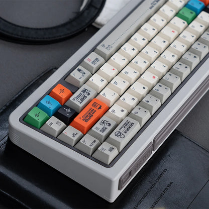 Retro Gray PBT Keycaps 140+ Keys – Cherry Profile, Five-Sided Dye-Sub, 64/87/98/108