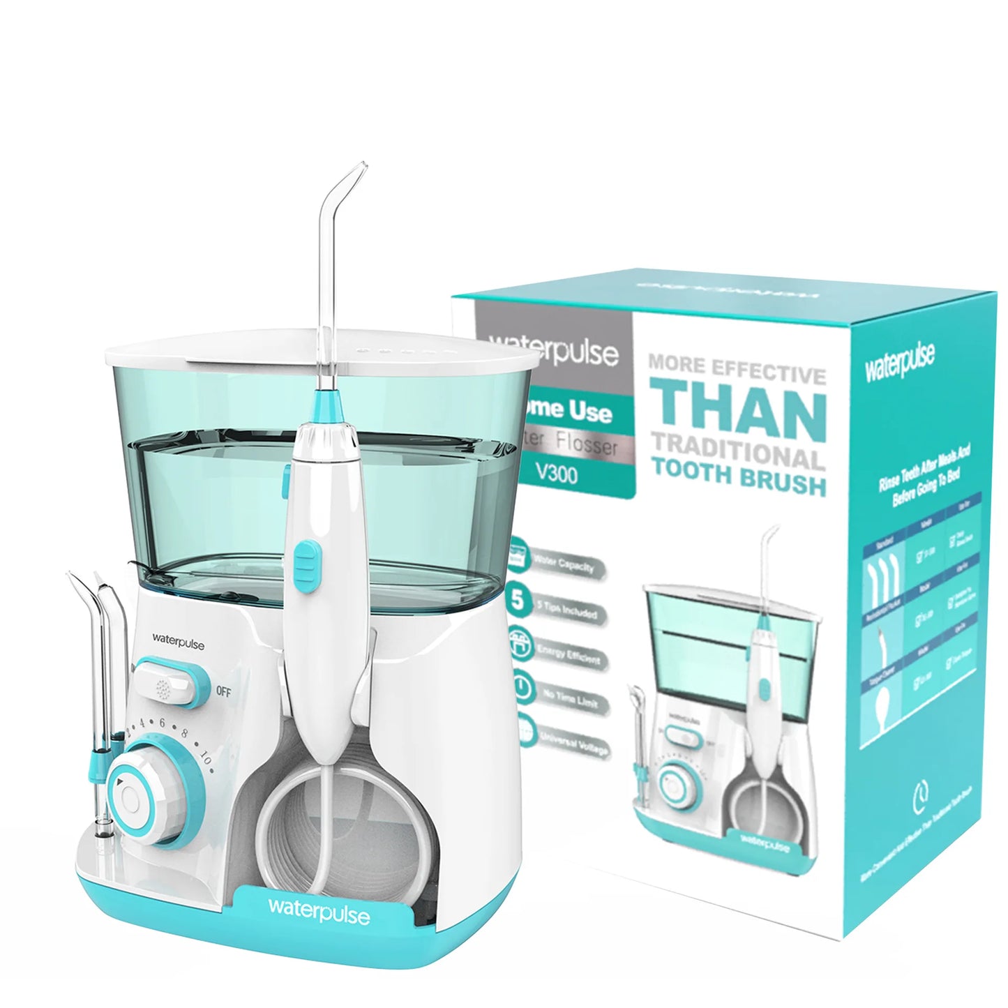Electric Sonic Toothbrush USB Rechargeable | Waterproof | Travel Set with Replacement Heads
