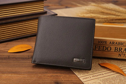 Genuine Cowhide Leather Men's Wallet – Short Bifold