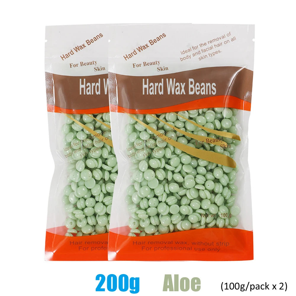 R.E.D. Shopping hard wax beans for hair removal, professional-grade wax in 500g, 200g, or 50g containers, suitable for smooth skin.