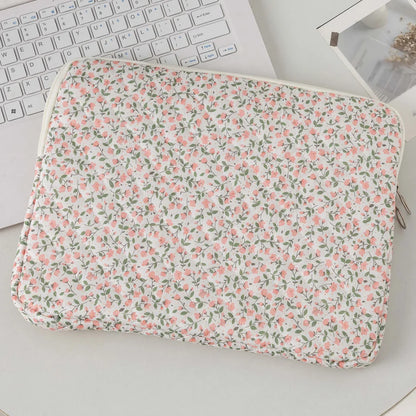Coquette Floral Laptop Sleeve – 11"/13"/15", Cotton Liner, Carrying Case for Office
