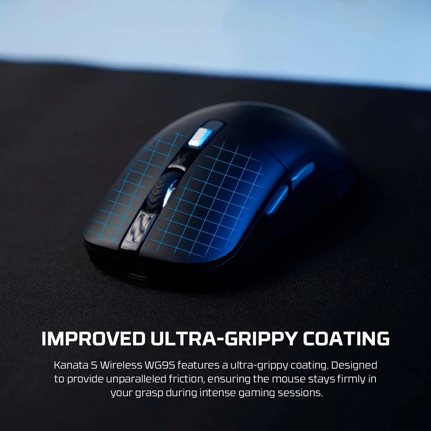 FANTECH KANATAS WG9S wireless gaming mouse with PIXART 3311 sensor, 12000DPI, macro buttons, black design.