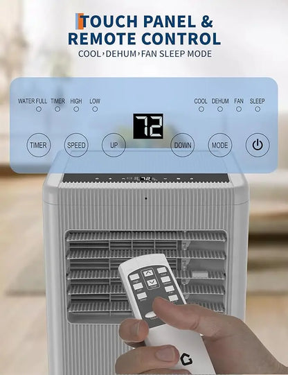 Portable Air Conditioner 8,000 BTU – Cooling, Dehumidifier & Fan, Smart Compact AC, 350 Sq.Ft.