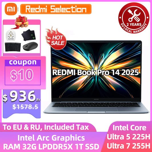 Xiaomi Redmi Book Pro 14 2025 – Intel Ultra 7/5, 32GB, 2.8K 120Hz, Arc Graphics