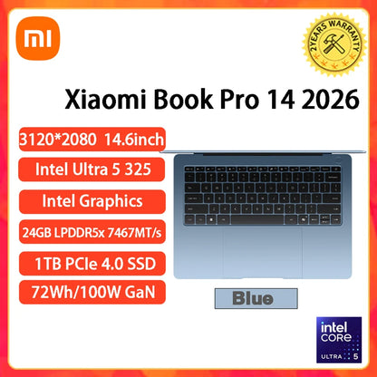 Xiaomi RedmiBook Pro 14 2026 – Intel U5-325H/U5-338H/U7-358H, 24GB/32GB, 1TB