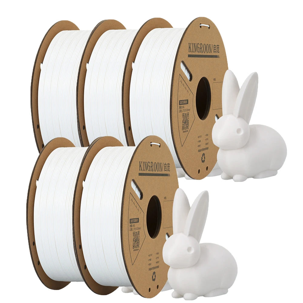KINGROON PLA Filament 1.75mm – 5 or 10 Rolls, Mixed Colors, No Bubble