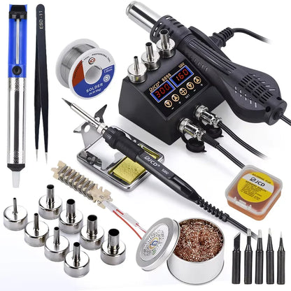 2-in-1 750W Soldering & Rework Station – LCD Digital Display